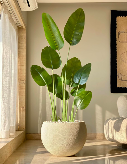 Artificialitems Cavendish Traveller Plant Without Pot - 6 Feet | Realistic - Trees - Flowers | Indoor Tropical | Home - Shop - Office
